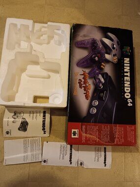BOX ONLY + MANUALS + FOAM N64 Console Atomic Gray Controller Nintendo 64 Box